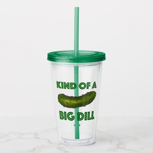Eine Art Big Dill (Deal) Green Kosher Pickle Acryltrinkbecher (Vorderseite)