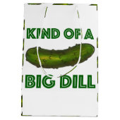 Eine Art Big Dill (Deal) Green Pickle-Glückwunsch Mittlere Geschenktüte (Rückseite)