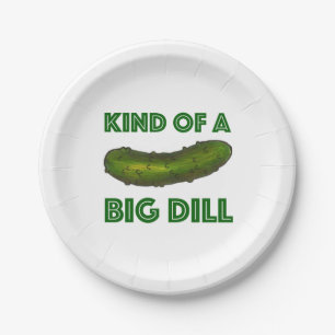 Eine Art Big Dill (Deal) Green Pickle-Glückwunsch Pappteller