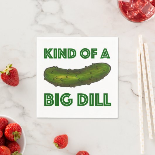 Eine Art Big Dill (Deal) Green Pickle Napkin Serviette (Beispiel)