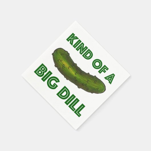 Eine Art Big Dill (Deal) Green Pickle Napkin Serviette (Ecke)