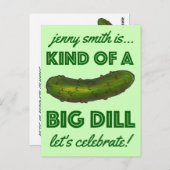 Eine Art Big Dill-Pickle-Party Einladung Postkarte (Vorne/Hinten)