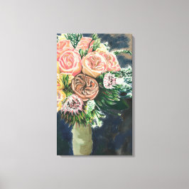 Eine Art Blume Bouquet Monotype Print Leinwanddruck