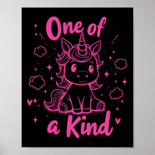 Eine Art Einhorn-Shirt Niedliche Valentine Kinder Poster