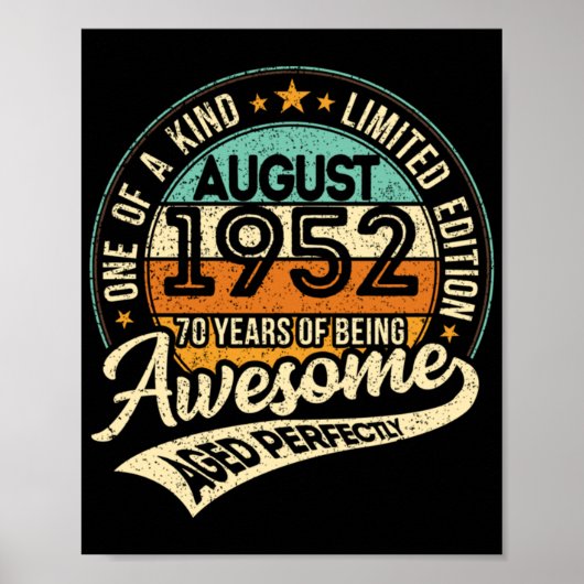 Eine Art - Geboren im August 1952 - 70 Jahre Poster (Vorne)