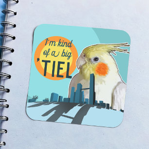 Eine Art großartiger, lustiger Cockatiel Pun Pet B Quadratischer Aufkleber