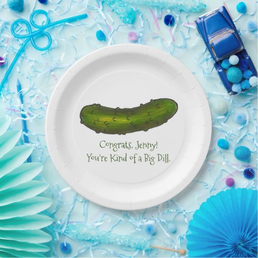 Eine Art großer Glückwunsch an Green Pickle Pappteller (Party)