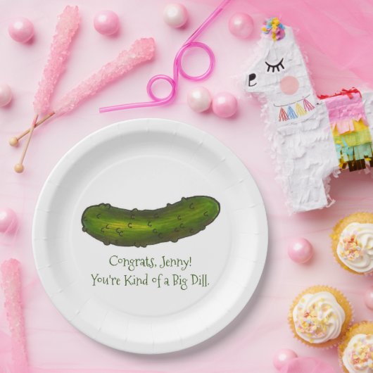 Eine Art großer Glückwunsch an Green Pickle Pappteller (Party)