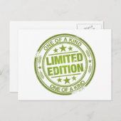 Eine Art grüne Briefmarke aus Gummi Postkarte (Vorne/Hinten)