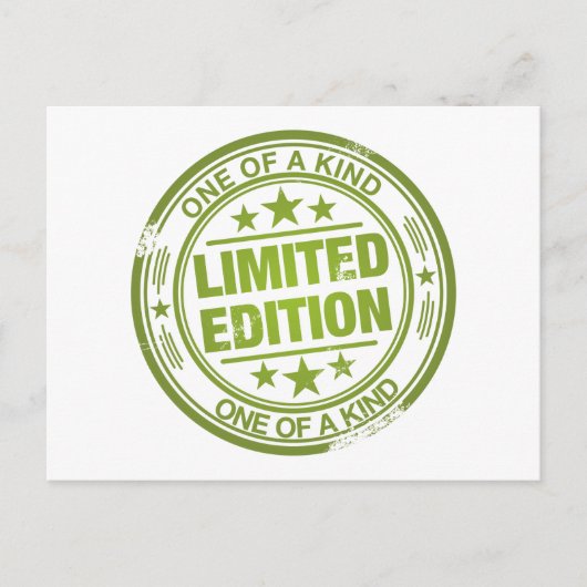 Eine Art grüne Briefmarke aus Gummi Postkarte (Vorderseite)