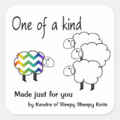 Eine Art Schafsticker Quadratischer Aufkleber (Vorderseite)