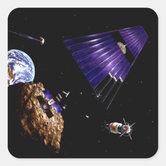 Eine Asteroidengrube Quadratischer Aufkleber (Vorderseite)