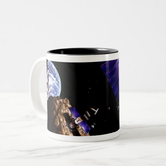 Eine Asteroidengrube Zweifarbige Tasse (Vorderseite Links)