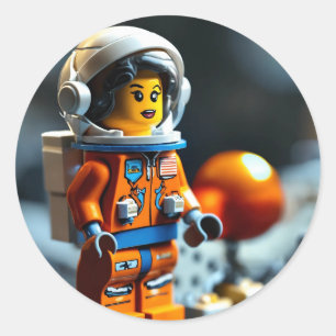 Eine Astronautin Runder Aufkleber