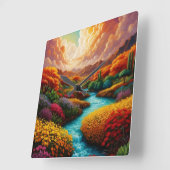 Eine atemberaubende Fantasie Landschaft Kunst - Xz Quadratische Wanduhr (Winkel)