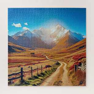 Eine atemberaubende Landschaft Neuseelands Puzzle