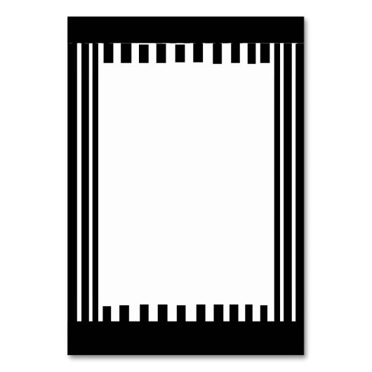 EINE ATTRAKTIVE SCHWARZE UND WEISSE TABELLE-KARTE TISCHNUMMER (Vorderseite)