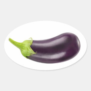 Eine Aubergine Ovaler Aufkleber