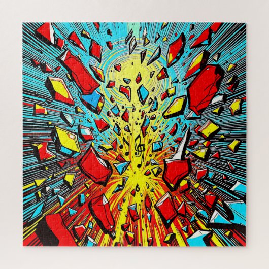 Eine auffallende Explosion abstrakter Formen Puzzle (Vertikal)