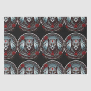 Eine auffällige Abbildung eines Panters Seidenpapier