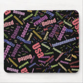 Eine Auflistung farbiger Wörter, die Americ beschr Mousepad (Vorne)