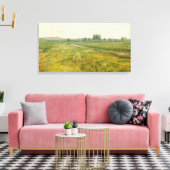 Eine ausgedehnte Wiesen-Landschaft mit Gänsen Leinwanddruck (Insitu (Wohnzimmer))