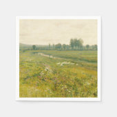 Eine ausgedehnte Wiesen-Landschaft mit Gänsen Serviette (Vorderseite)