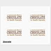 Eine ausgewogene Diät ist… Ovaler Aufkleber (Blatt)