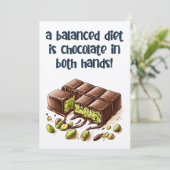 Eine ausgewogene Ernährung ist Schokolade Kunafa i Einladung (Stehend Vorderseite)