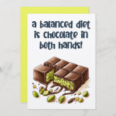 Eine ausgewogene Ernährung ist Schokolade Kunafa i Einladung (Vorne/Hinten)