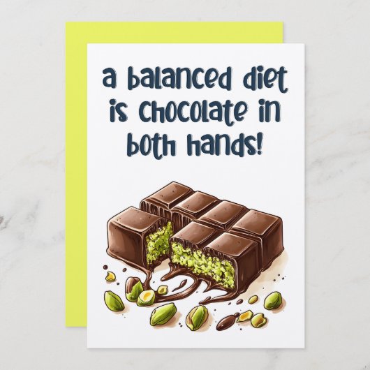 Eine ausgewogene Ernährung ist Schokolade Kunafa i Einladung (Vorne/Hinten)