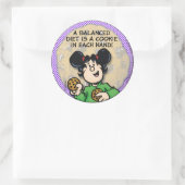 Eine ausgewogene Ernährung Runder Aufkleber (Tasche)