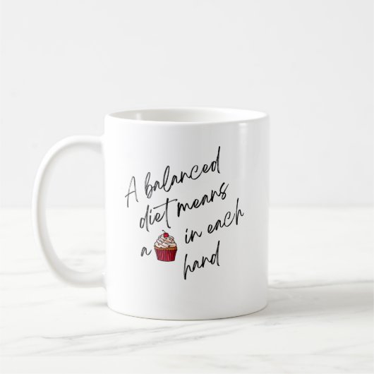 EINE AUSGEWOGENE NAHRUNG KAFFEETASSE (Links)