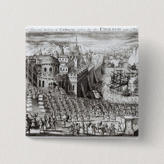 Eine Aussicht der Stadt und des Hafens Button (Vorderseite)