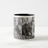 Eine Aussicht der Stadt und des Hafens Zweifarbige Tasse (Mittel)