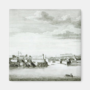 Eine Aussicht des Moro-Schlosses und der Stadt von Magnet