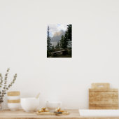 Eine Aussicht mit einer Bank Poster (Küche)