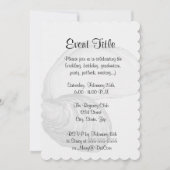 Eine Auster-Muschel mit dem Sprichwort "Die Welt i Einladung (Vorderseite)