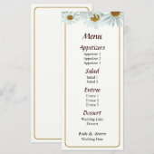 Eine Auswahl an White Daisies Menu.. Menükarte (Vorne/Hinten)