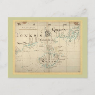 Eine authentische 1690 Pirate Map Postkarte