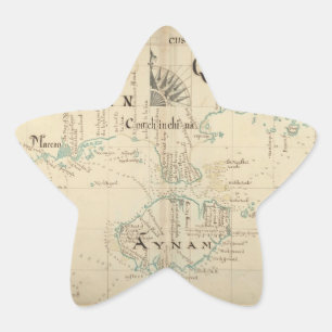 Eine authentische 1690 Pirate Map Stern-Aufkleber