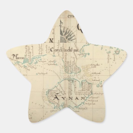 Eine authentische 1690 Pirate Map Stern-Aufkleber (Vorderseite)