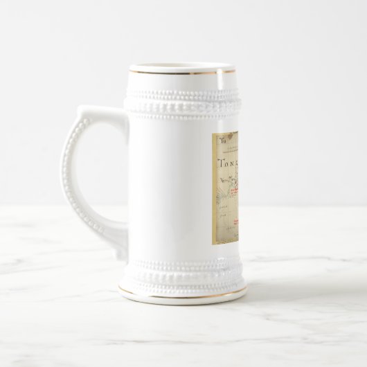 Eine authentische 1690 Piraten-Karte (mit Bierglas (Links)