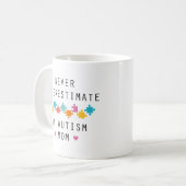 Eine Autismus-Mama nie unterschätzen Kaffeetasse (Vorderseite Links)