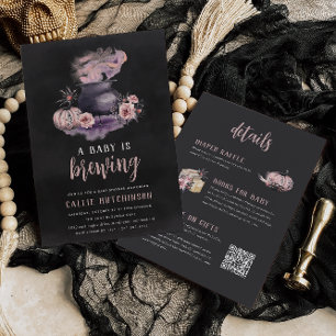 Eine Baby Brautparty an Halloween: "A Baby Is Brew Einladung