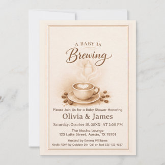 Eine Baby ist am Brauen Baby Shower Einladung