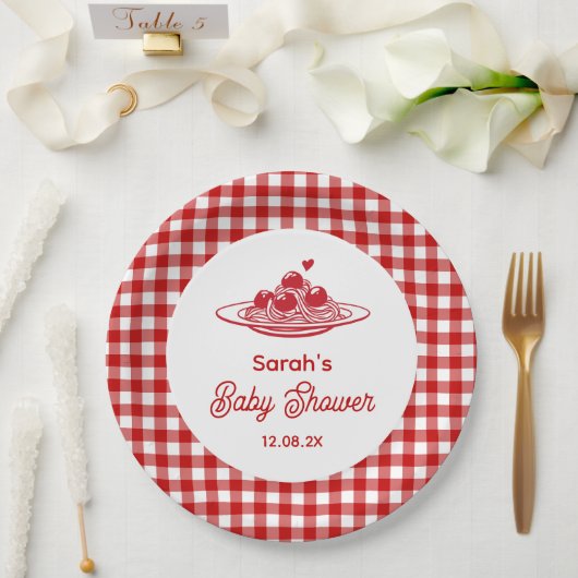 Eine Baby-Party mit kleinen Fleischbällchen Pappteller (Hochzeit)
