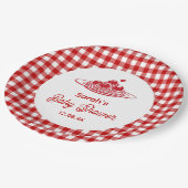 Eine Baby-Party mit kleinen Fleischbällchen Pappteller (Schrägansicht)