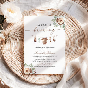Eine Babybrauerei - Baby Shower Kaffee Einladung