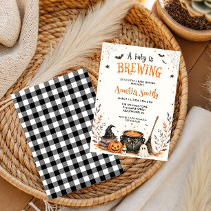 Eine Babybrauerei Halloween Baby Shower Einladung